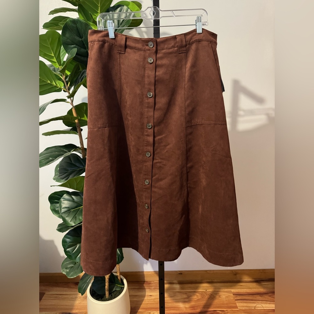 Universal Thread Chocolate Faux Suede A-Line Skirt